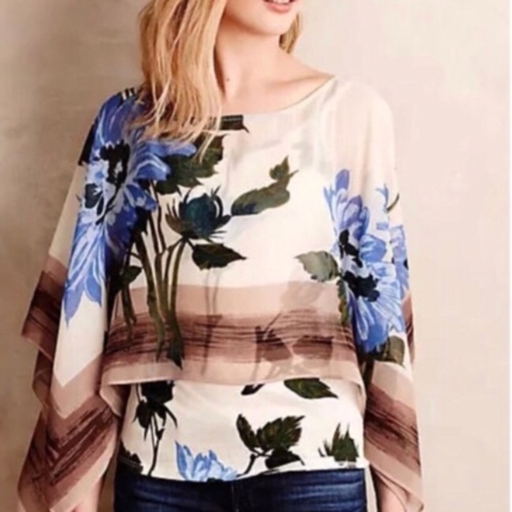 Anthropologie Floral print Blouse M
